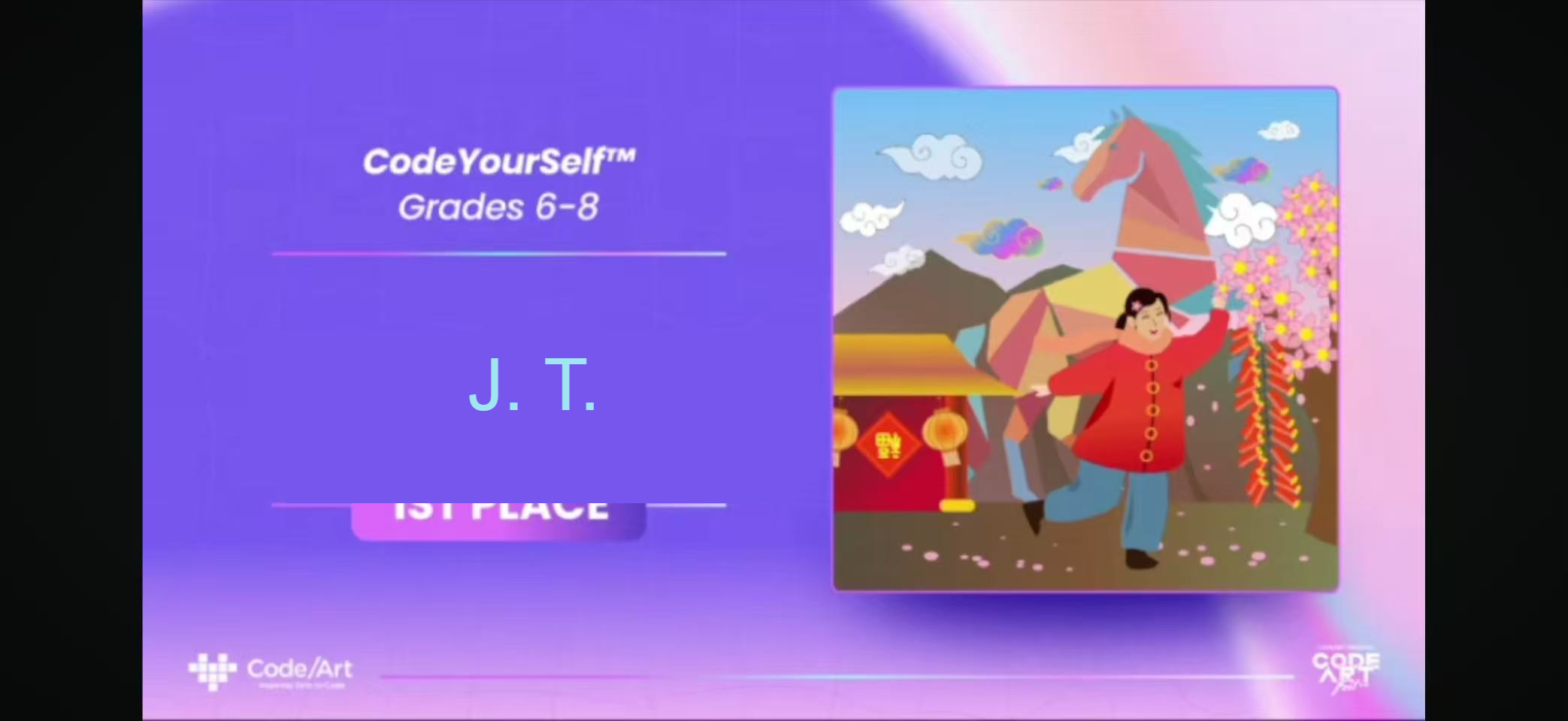 Code/Art CodeYourSelf 1st Place 6-8 — J.T.
